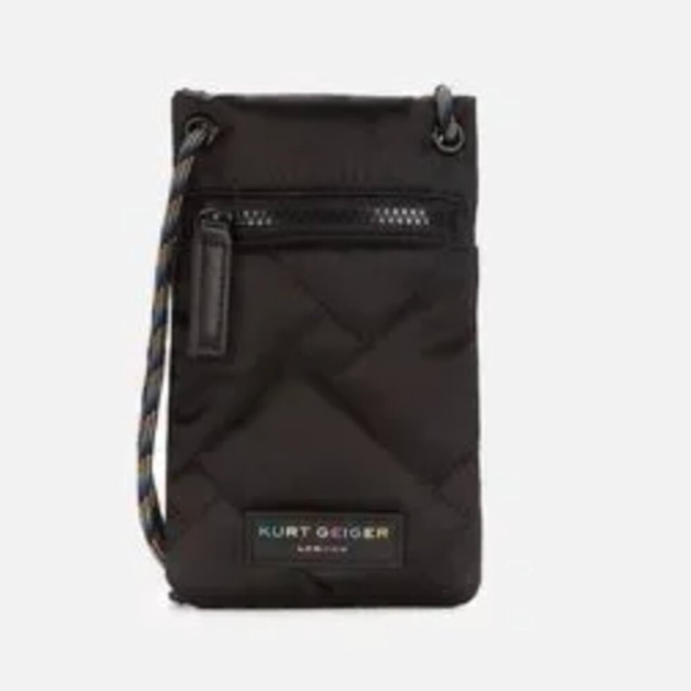 Kurt Geiger London Women’s Recycled Phone Holder Crossbody Bag in Black